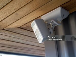 A Motion Sensor is installed as a house security alarm - image Credit:davidmariuz
